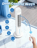 Hifresh 019L - Bladeless Tower Fan w/Aroma Diffuser, Touch & Remote, 4 Modes & 3 Speeds, 26Ft Air Throw, 12H Timer, 4 Ice Packs
