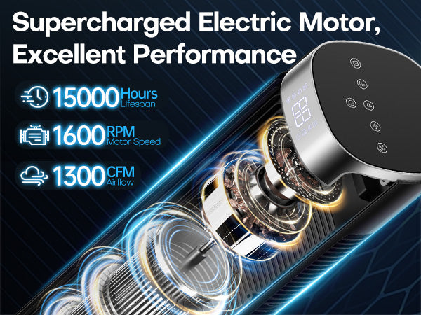 Hifresh 021HL - Bladeless Tower Fan with Remote & 12H Timer - Power Saving