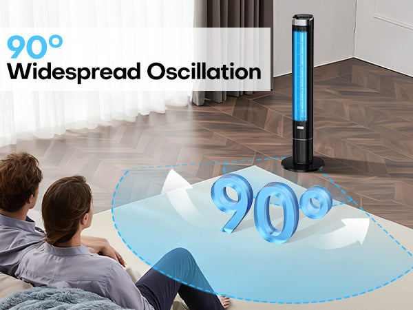 Hifresh 021HL - Bladeless Tower Fan with Remote & 12H Timer - Power Saving