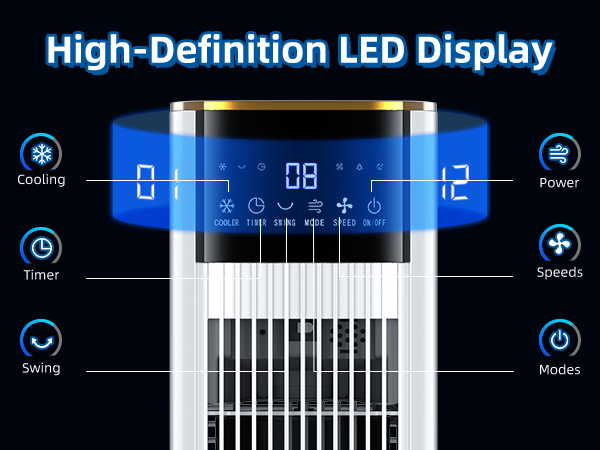 Hifresh 1030R - Portable Air Conditioner w/Remote & LED Touch Screen 4.2L Dual Tank Evaporative Air Cooler, Memory&Aroma Function