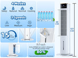 Hifresh 1030R - Portable Air Conditioner w/Remote & LED Touch Screen 4.2L Dual Tank Evaporative Air Cooler, Memory&Aroma Function
