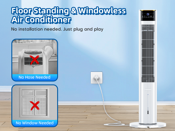 Hifresh 1030R - Portable Air Conditioner w/Remote & LED Touch Screen 4.2L Dual Tank Evaporative Air Cooler, Memory&Aroma Function