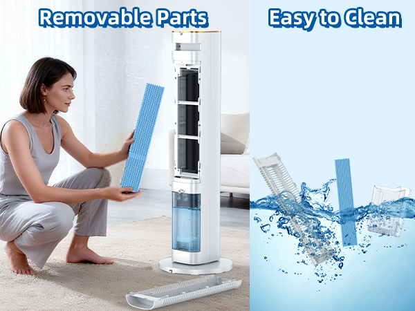 Hifresh 1030R - Portable Air Conditioner w/Remote & LED Touch Screen 4.2L Dual Tank Evaporative Air Cooler, Memory&Aroma Function