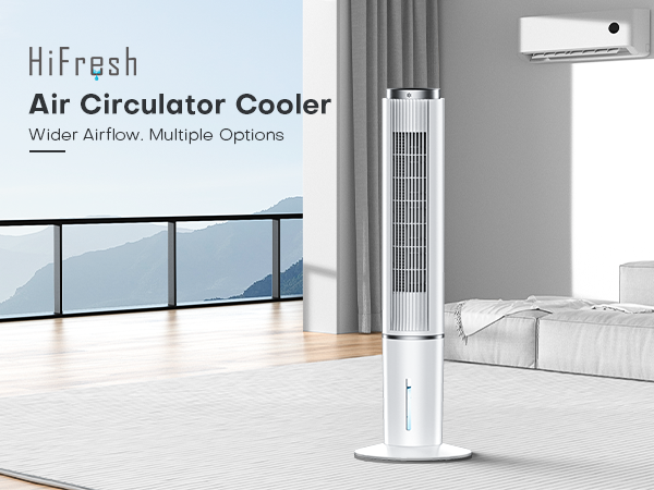 Hifresh 90R - 3 In 1 Tower Cooler Fan Humidifier - 3 Speed 4 Mode - 4 Ice Pack - Strong Air Flow