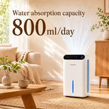 HIFRESH IN27 - White 2.5L Quiet Dehumidifier with Diffuser & LED Light, White