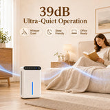 HIFRESH IN27 - White 2.5L Quiet Dehumidifier with Diffuser & LED Light, White