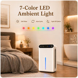HIFRESH IN27 - White 2.5L Quiet Dehumidifier with Diffuser & LED Light, White
