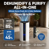 HIFRESH IN28 - 95oz Dehumidifier for Home, White