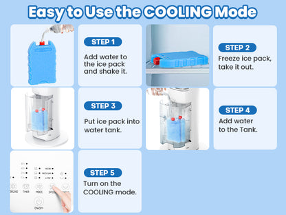 Hifresh 019L - Bladeless Tower Fan w/Aroma Diffuser, Touch & Remote, 4 Modes & 3 Speeds, 26Ft Air Throw, 12H Timer, 4 Ice Packs