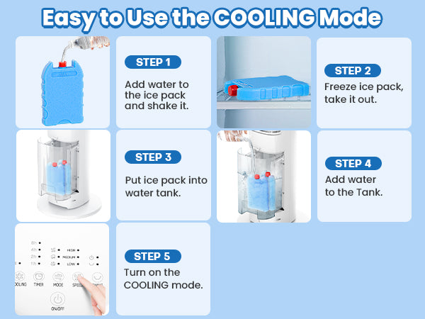 Hifresh 019L - Bladeless Tower Fan w/Aroma Diffuser, Touch & Remote, 4 Modes & 3 Speeds, 26Ft Air Throw, 12H Timer, 4 Ice Packs