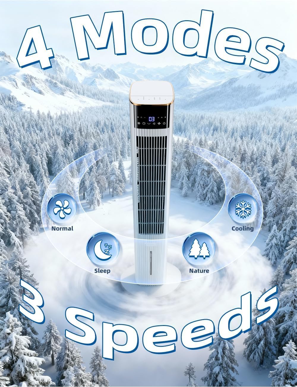 Hifresh 1030R - Portable Air Conditioner w/Remote & LED Touch Screen 4.2L Dual Tank Evaporative Air Cooler, Memory&Aroma Function