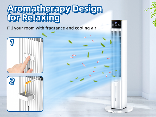 Hifresh 1030R - Portable Air Conditioner w/Remote & LED Touch Screen 4.2L Dual Tank Evaporative Air Cooler, Memory&Aroma Function