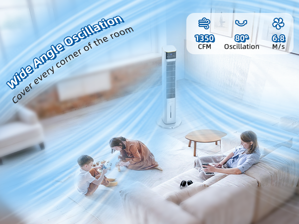 Hifresh 1030R - Portable Air Conditioner w/Remote & LED Touch Screen 4.2L Dual Tank Evaporative Air Cooler, Memory&Aroma Function