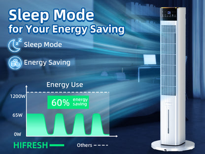 Hifresh 1030R - Portable Air Conditioner w/Remote & LED Touch Screen 4.2L Dual Tank Evaporative Air Cooler, Memory&Aroma Function