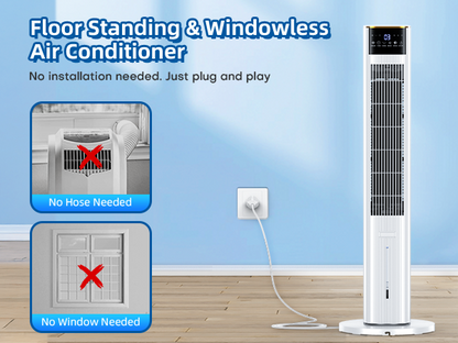 Hifresh 1030R - Portable Air Conditioner w/Remote & LED Touch Screen 4.2L Dual Tank Evaporative Air Cooler, Memory&Aroma Function