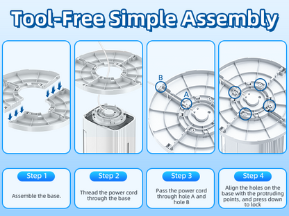 Hifresh 1030R - Portable Air Conditioner w/Remote & LED Touch Screen 4.2L Dual Tank Evaporative Air Cooler, Memory&Aroma Function