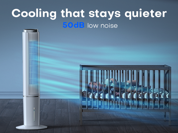 Hifresh 90R - 3 In 1 Tower Cooler Fan Humidifier - 3 Speed 4 Mode - 4 Ice Pack - Strong Air Flow