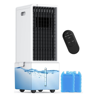 Hifresh 76R - 4-In-1 12L Air Cooler Fan with 2 Ice Packs, 4 Modes, 90° Oscillation, 12H Timer
