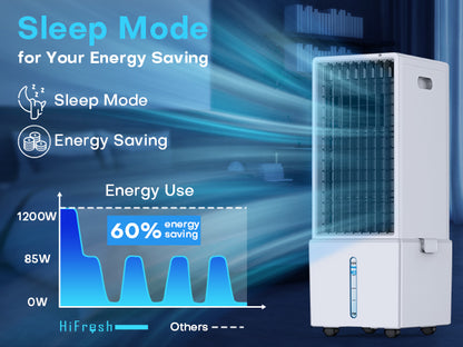 Air cooler with sleep mode and energy saving features