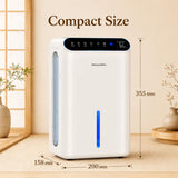 HIFRESH IN27 - White 2.5L Quiet Dehumidifier with Diffuser & LED Light, White